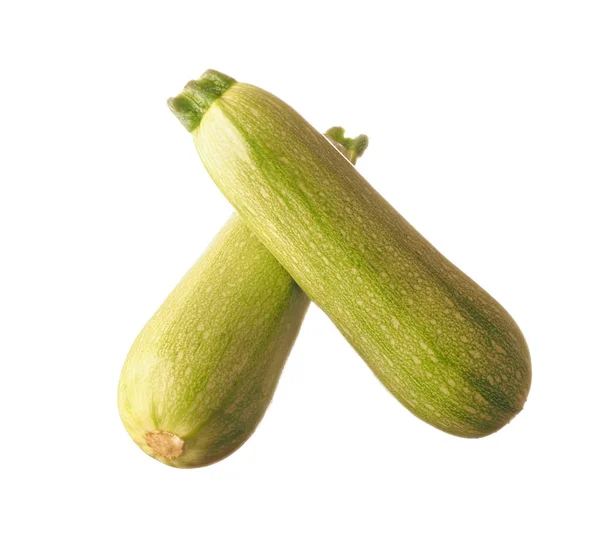 Fresco due zucchine isolate su fondo bianco — Foto Stock