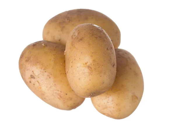 Close-up pile of new potatoes isolated on white background — Stock Photo, Image