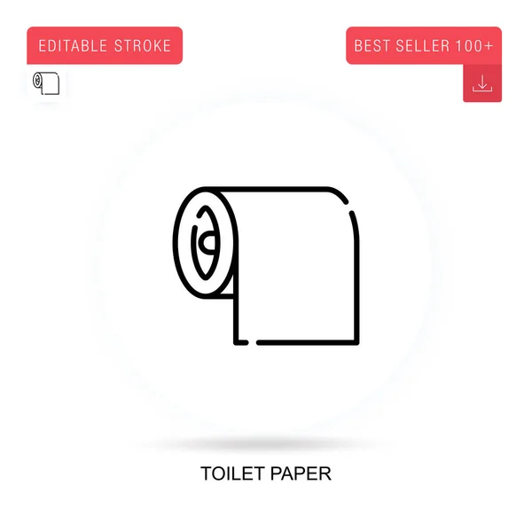 Toiletpapier Platte Vector Pictogram Vector Geïsoleerde Concept Metafoor Illustraties — Stockvector