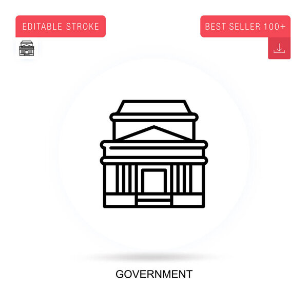 Government flat vector icon. Vector isolated concept metaphor illustrations.