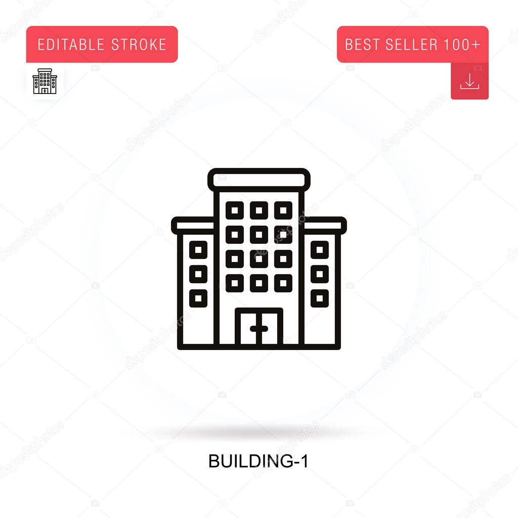 Building-1 flat vector icon. Vector isolated concept metaphor illustrations.