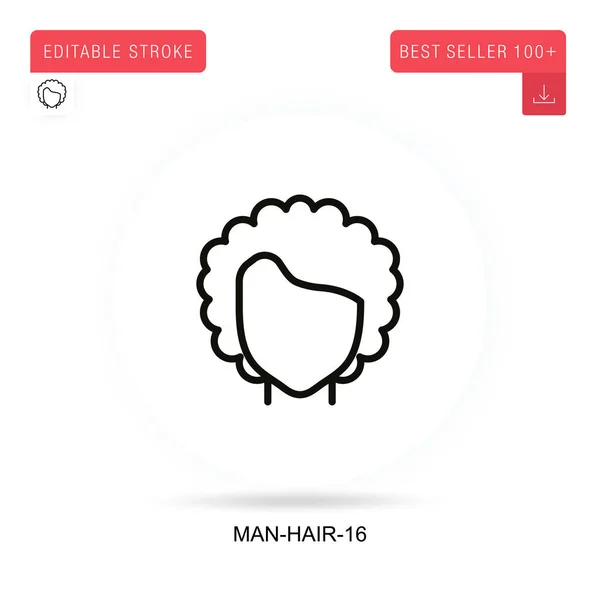 Icône Vectorielle Plate Homme Cheveux Illustrations Vectorielles Métaphore Concept Isolé — Image vectorielle