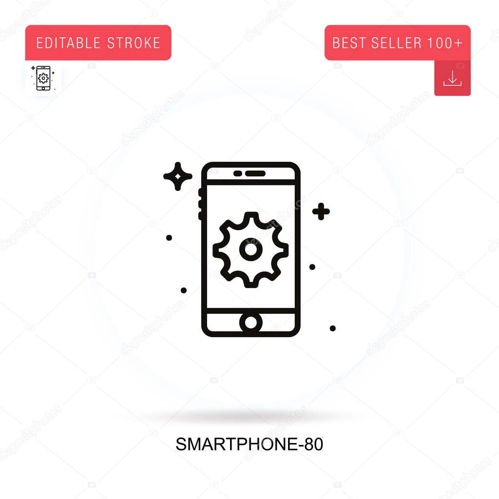 Smartphone-80 flat vector icon. Vector isolated concept metaphor illustrations.