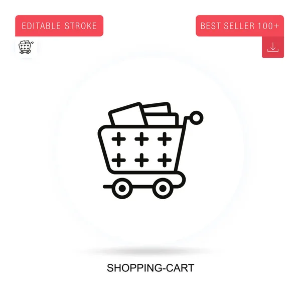 Icono Vector Plano Del Carrito Compras Ilustraciones Metáforas Conceptuales Aisladas — Archivo Imágenes Vectoriales