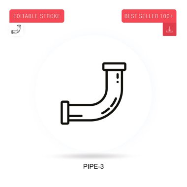 Boru-3 düz vektör simgesi. Vektör izole kavram metaforları.