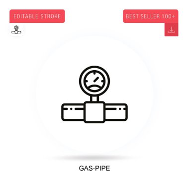 Gaz borusu düz vektör simgesi. Vektör izole kavram metaforları.