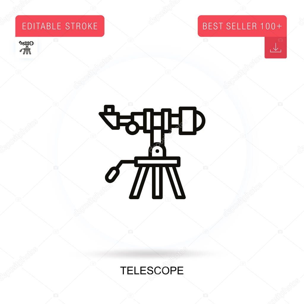 Telescope flat vector icon. Vector isolated concept metaphor illustrations.
