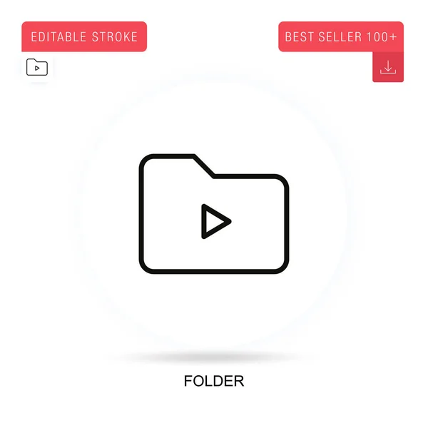 Folder Vlakke Vector Pictogram Vector Geïsoleerde Concept Metafoor Illustraties — Stockvector