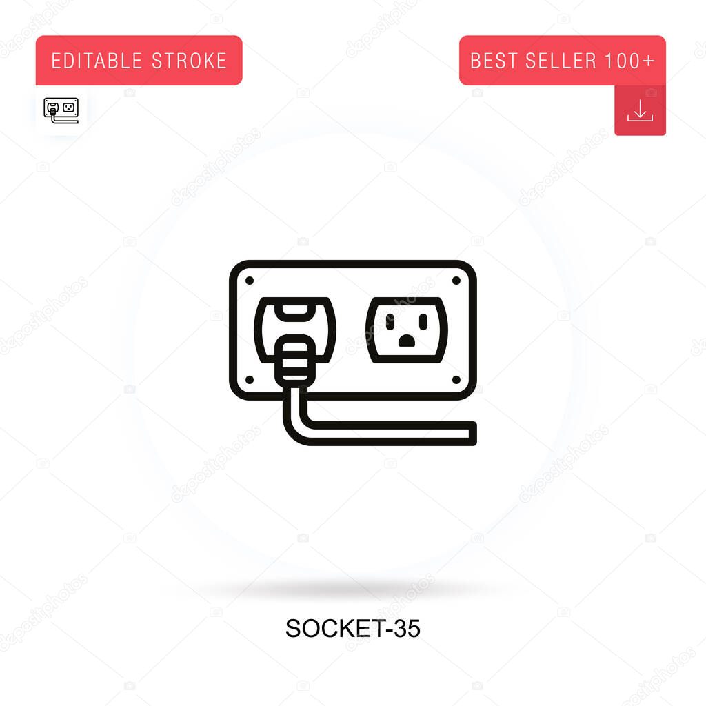 Socket-35 flat vector icon. Vector isolated concept metaphor illustrations.