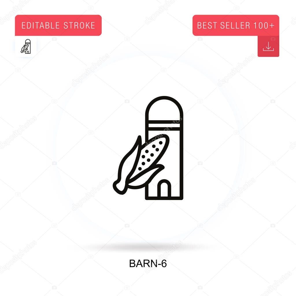 Barn-6 flat vector icon. Vector isolated concept metaphor illustrations.