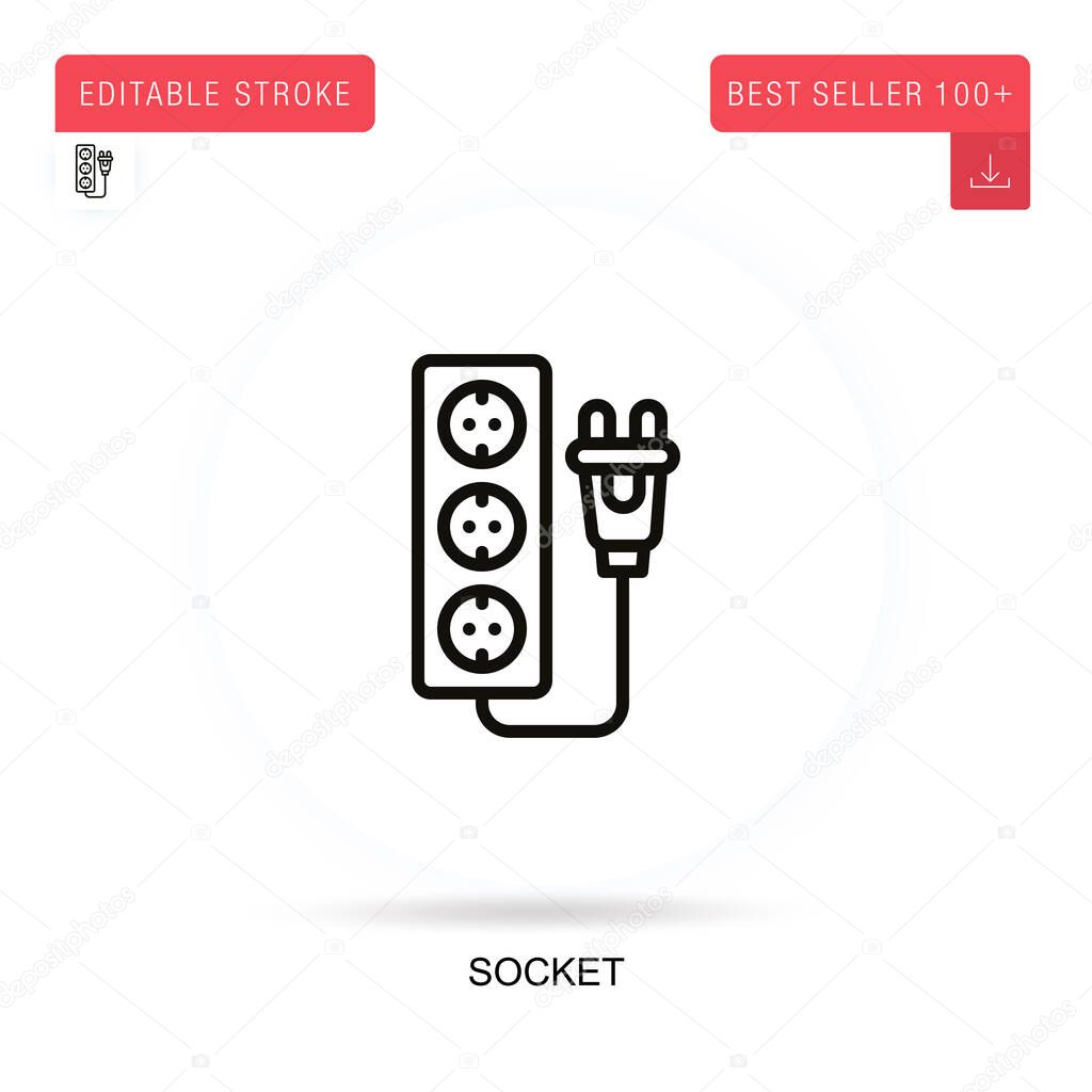 Socket flat vector icon. Vector isolated concept metaphor illustrations.