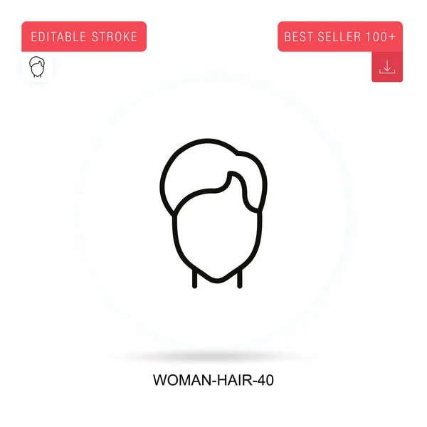 Icône Vecteur Plat Femme Cheveux Illustrations Vectorielles Métaphore Concept Isolé — Image vectorielle