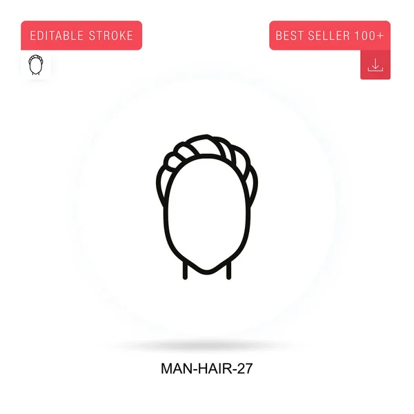 Icône Vectorielle Plate Homme Cheveux Illustrations Vectorielles Métaphore Concept Isolé — Image vectorielle