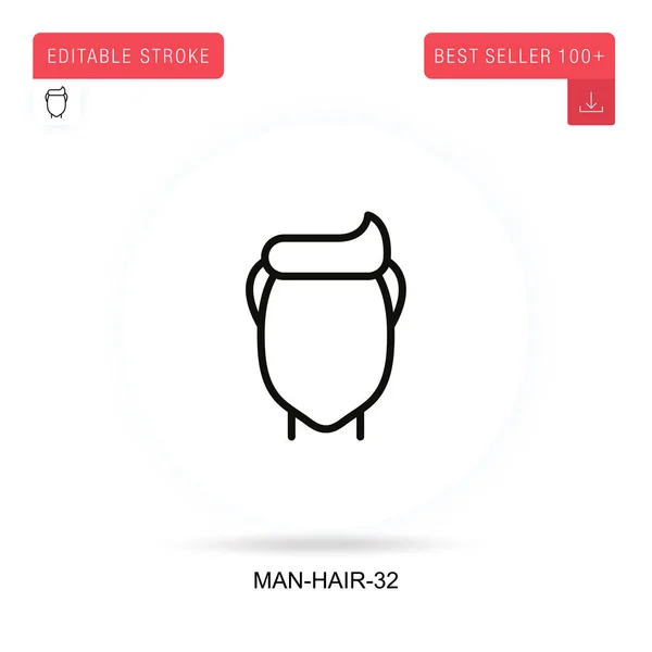 Icône Vectorielle Plate Homme Cheveux Illustrations Vectorielles Métaphore Concept Isolé — Image vectorielle