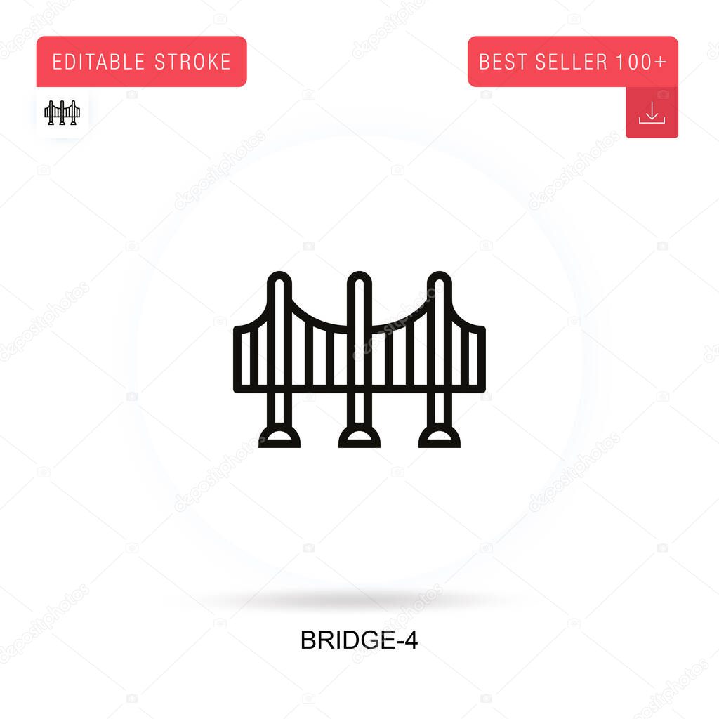 Bridge-4 flat vector icon. Vector isolated concept metaphor illustrations.