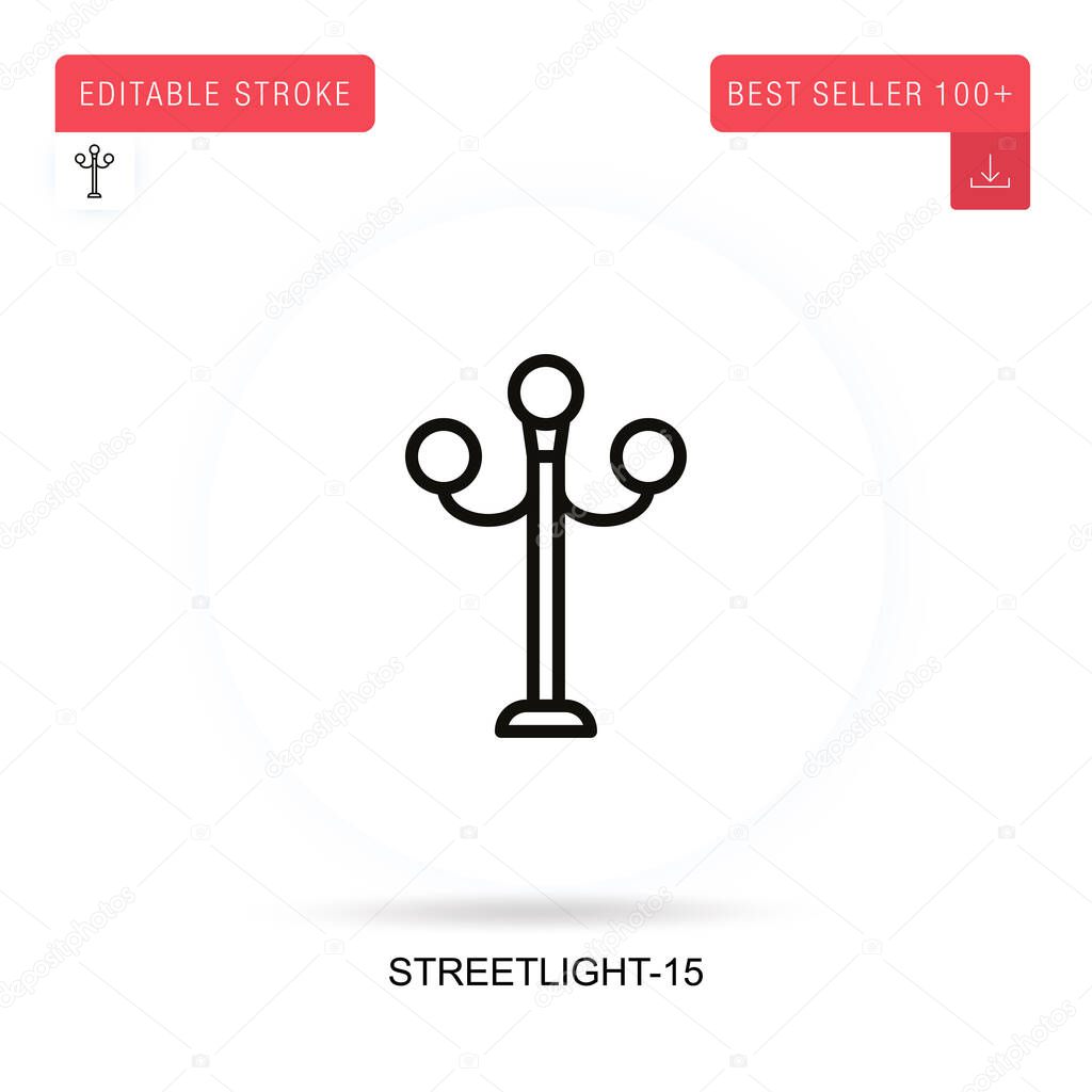 Streetlight-15 flat vector icon. Vector isolated concept metaphor illustrations.