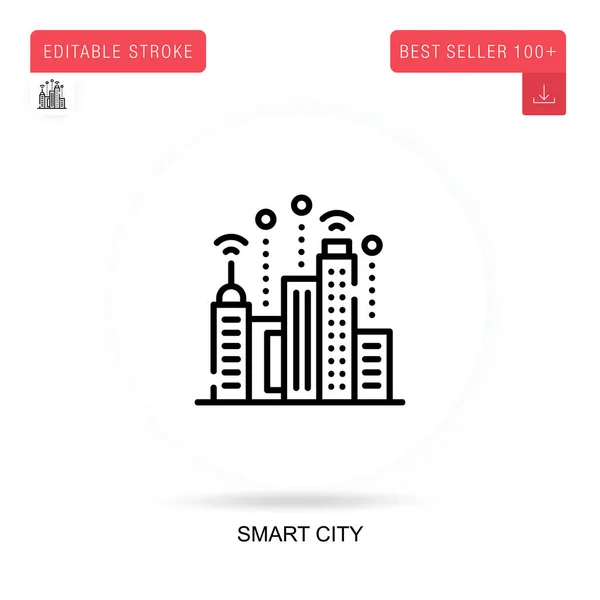 Smart City Icône Vectorielle Plat Illustrations Vectorielles Métaphore Concept Isolé Vecteur En Vente