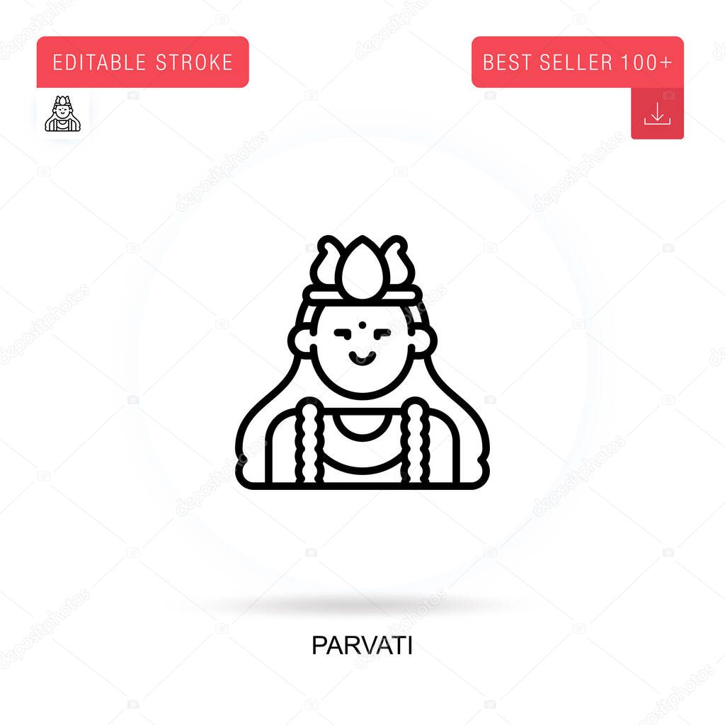 Parvati flat vector icon. Vector isolated concept metaphor illustrations.