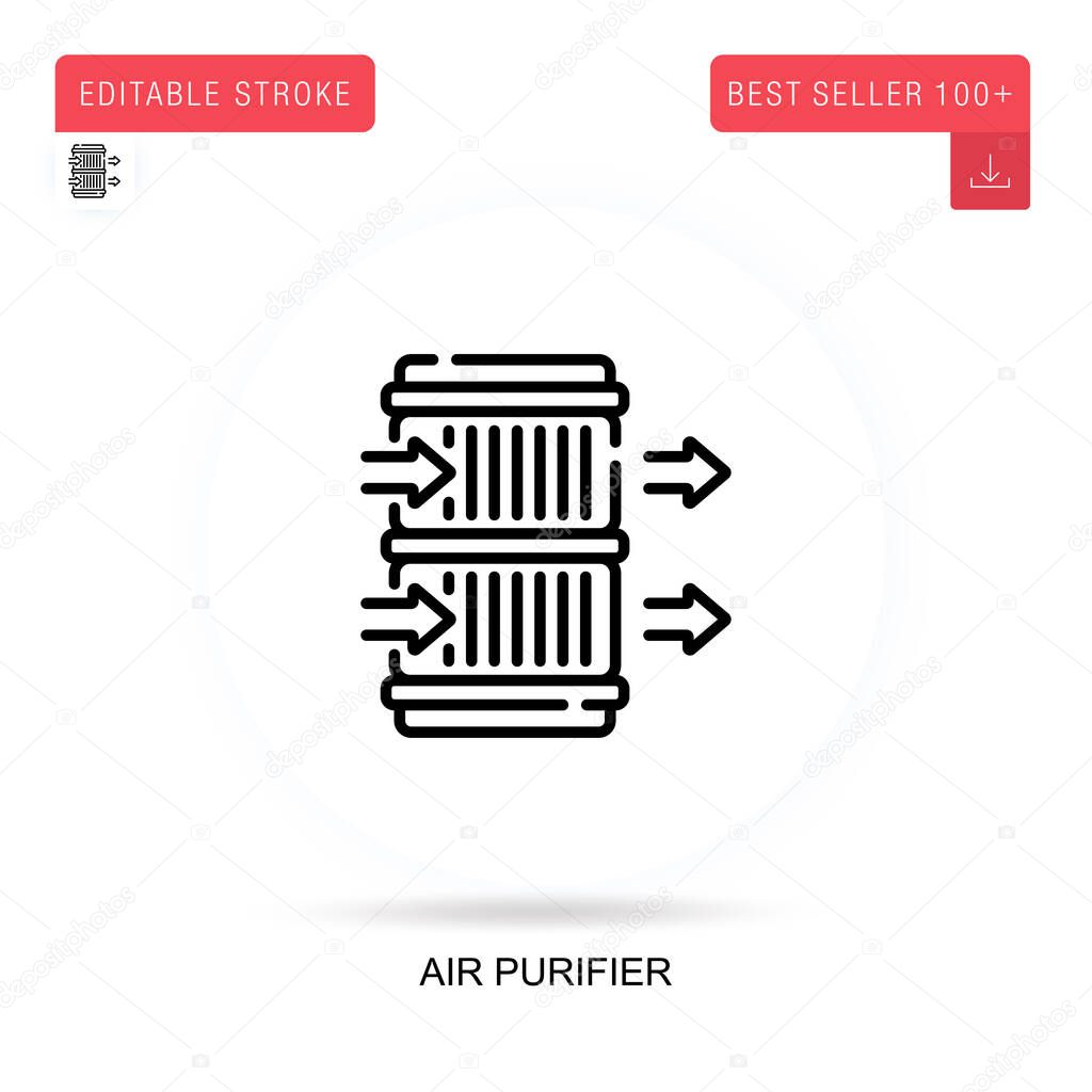 Air purifier flat vector icon. Vector isolated concept metaphor illustrations.