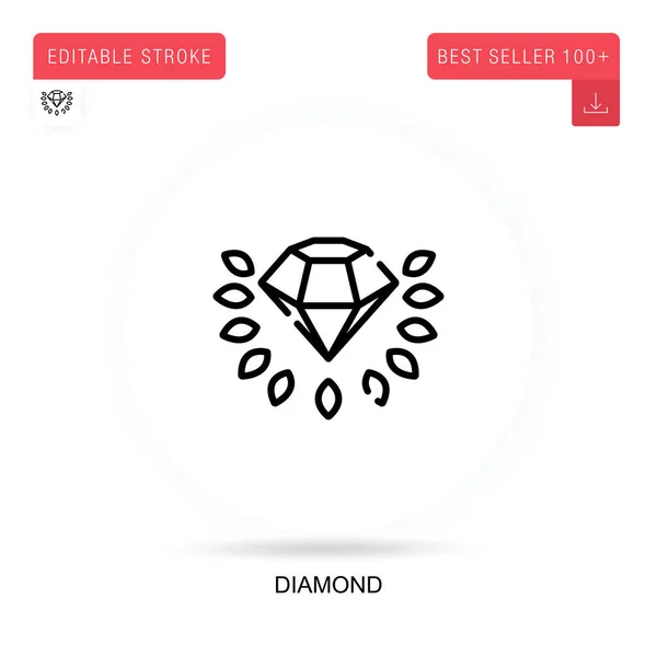 Icono Vector Plano Diamante Ilustraciones Metáforas Conceptuales Aisladas Vectoriales — Vector de stock