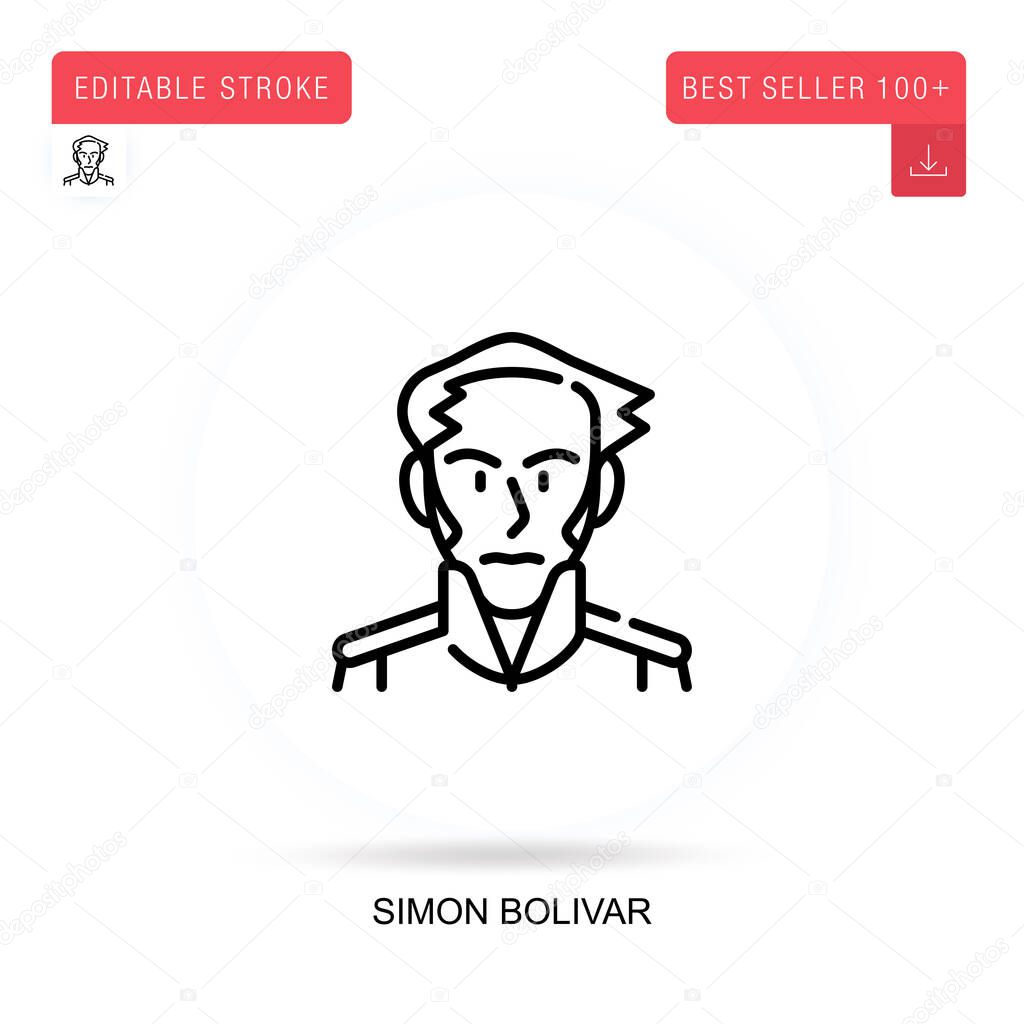 Simon bolivar flat vector icon. Vector isolated concept metaphor illustrations.