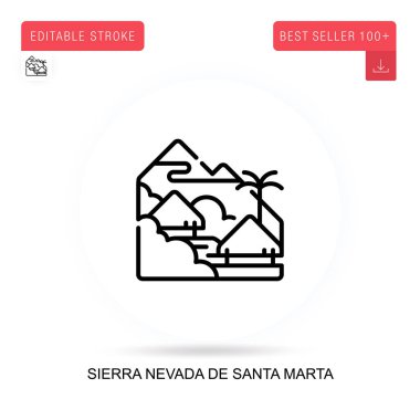 Sierra Nevada de Santa Marta düz vektör ikonu. Vektör izole kavram metaforları.