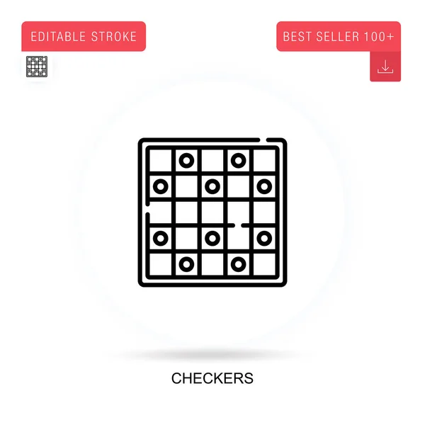 Checkers Platta Vektorikon Vektorisolerad Begreppsmetafor Illustrationer — Stock vektor