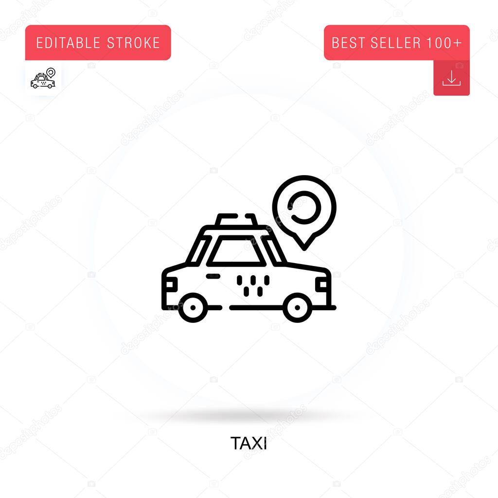 Taxi flat vector icon. Vector isolated concept metaphor illustrations.
