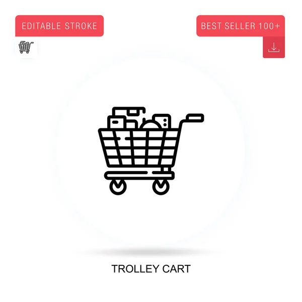 Trolley购物车平面矢量图标 矢量孤立概念隐喻图解 — 图库矢量图片