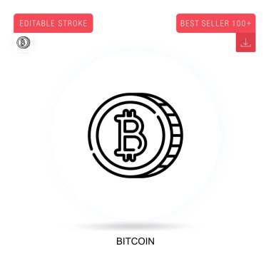 Bitcoin düz vektör simgesi. Vektör izole kavram metaforları.