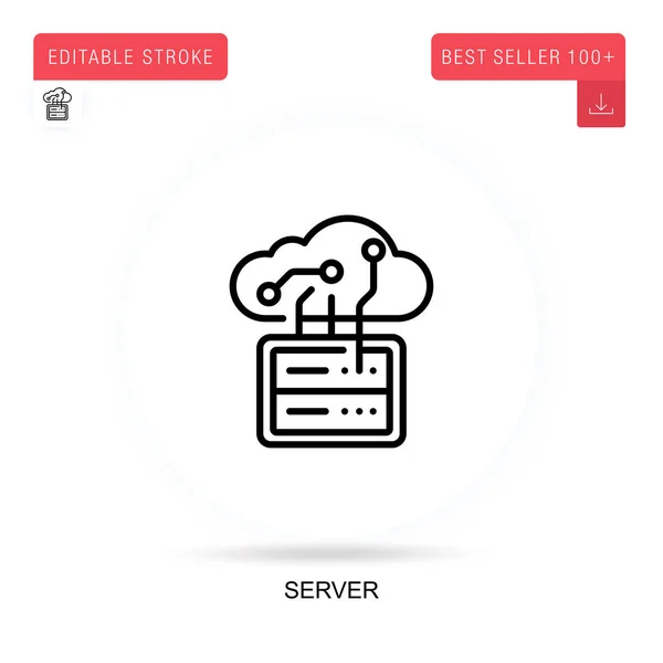 Płaska Ikona Wektora Serwera Izolowane Ilustracje Pojęciowe Wektora — Wektor stockowy