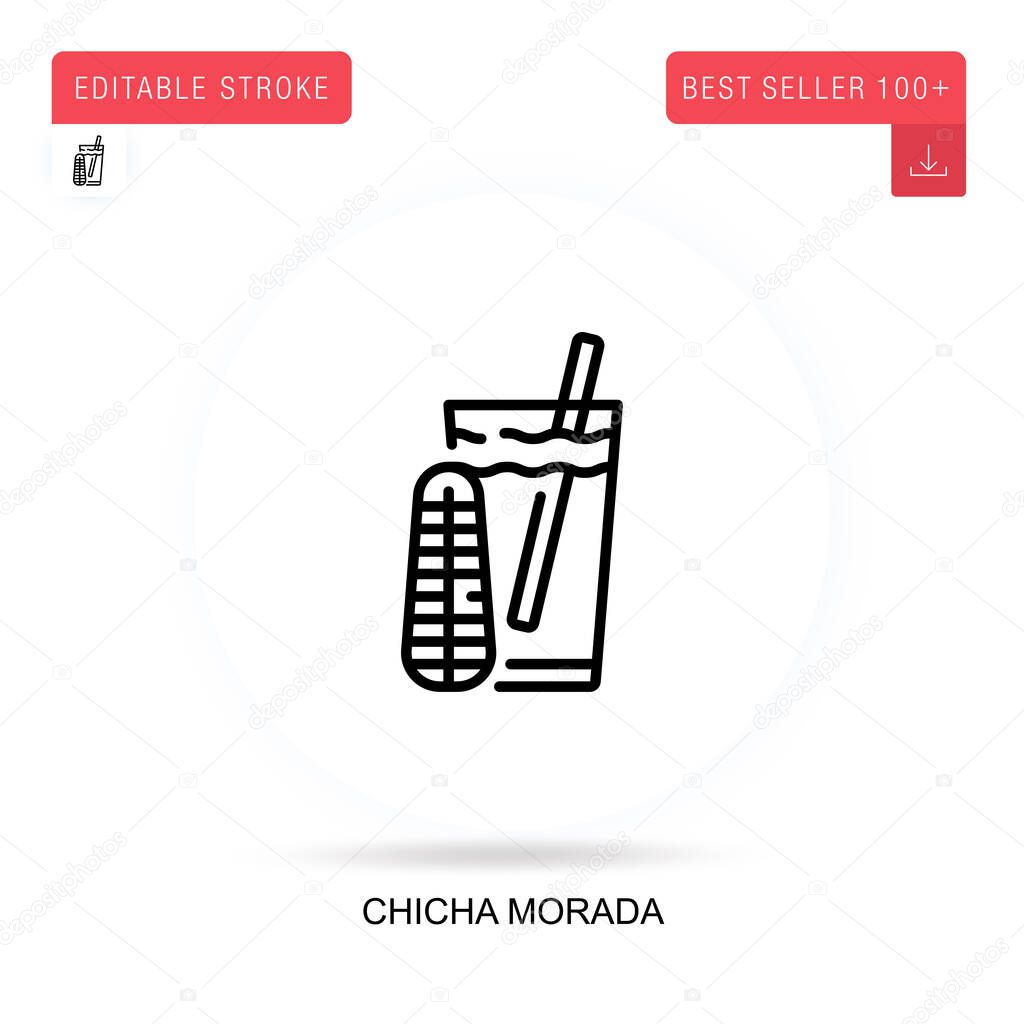 Chicha morada flat vector icon. Vector isolated concept metaphor illustrations.