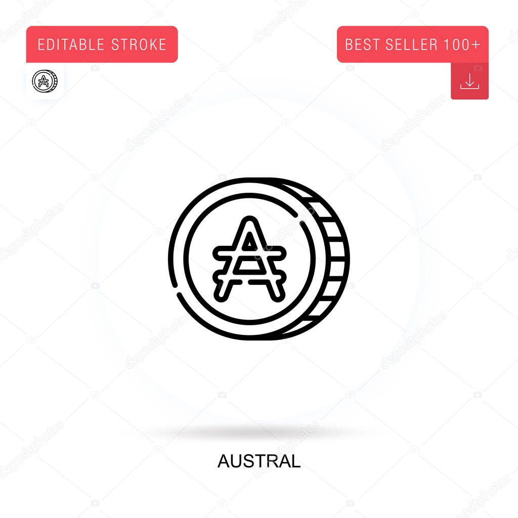 Austral flat vector icon. Vector isolated concept metaphor illustrations.
