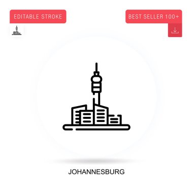 Johannesburg flat vector icon. Vector isolated concept metaphor illustrations. clipart