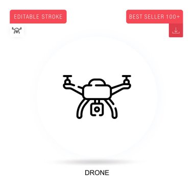 İHA düz vektör simgesi. Vektör izole kavram metaforları.