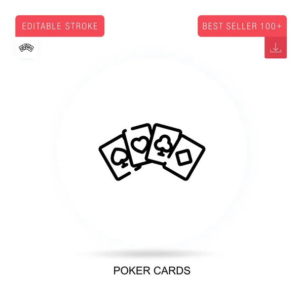 Icona Vettoriale Piatto Delle Carte Poker Illustrazioni Metafore Concettuali Isolate — Vettoriale Stock