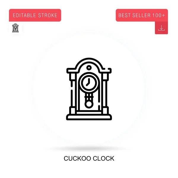 Cuckoo Clock Flat Vector Icon Vector Isolated Concept Metaphor Illustrations — Stock Vector