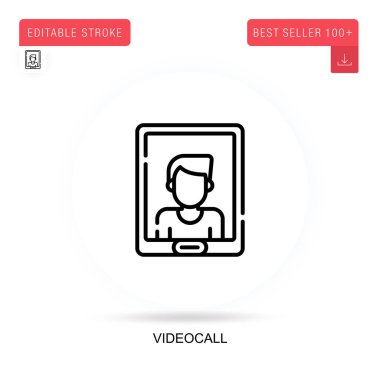 Videocall düz vektör simgesi. Vektör izole kavram metaforları.