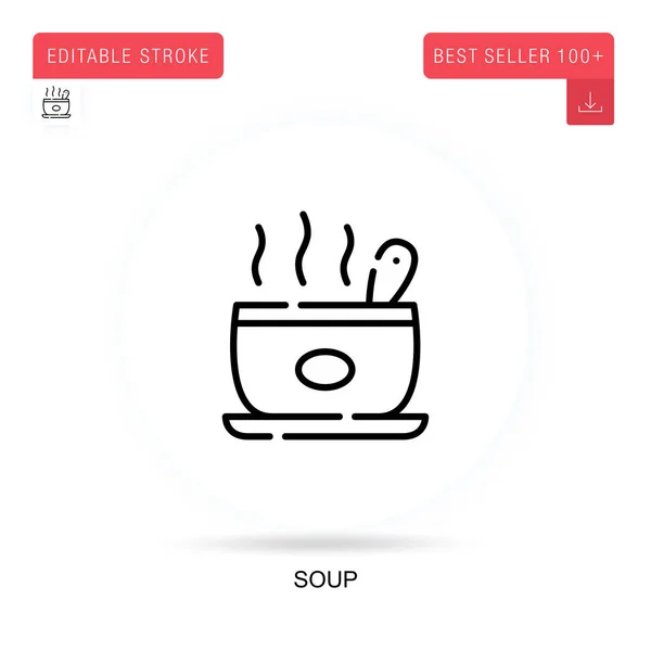 Soup flat vector icon. Vector isolated concept metaphor illustrations. — Stock Illustration Soup Flat Vector Icon Vector Isolated Concept Metaphor Illustrations Royalty Free Stock Illustrations