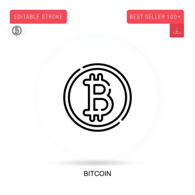 Bitcoin düz vektör simgesi. Vektör izole kavram metaforları.