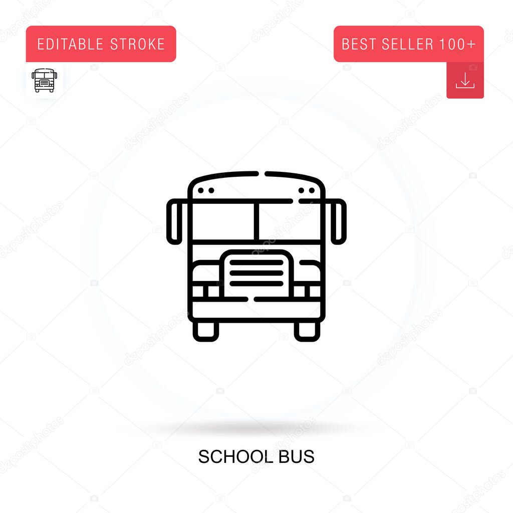 School bus flat vector icon. Vector isolated concept metaphor illustrations.