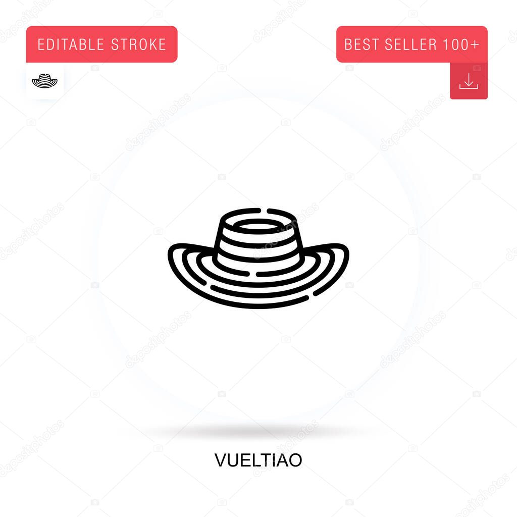 Vueltiao flat vector icon. Vector isolated concept metaphor illustrations.