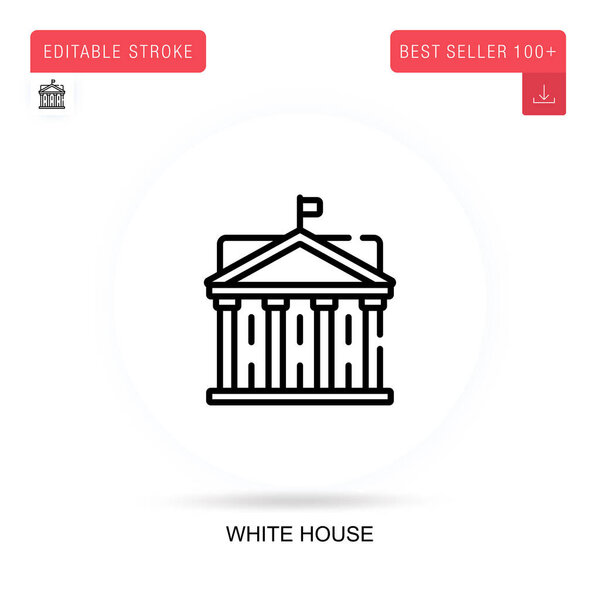 White house flat vector icon. Vector isolated concept metaphor illustrations.