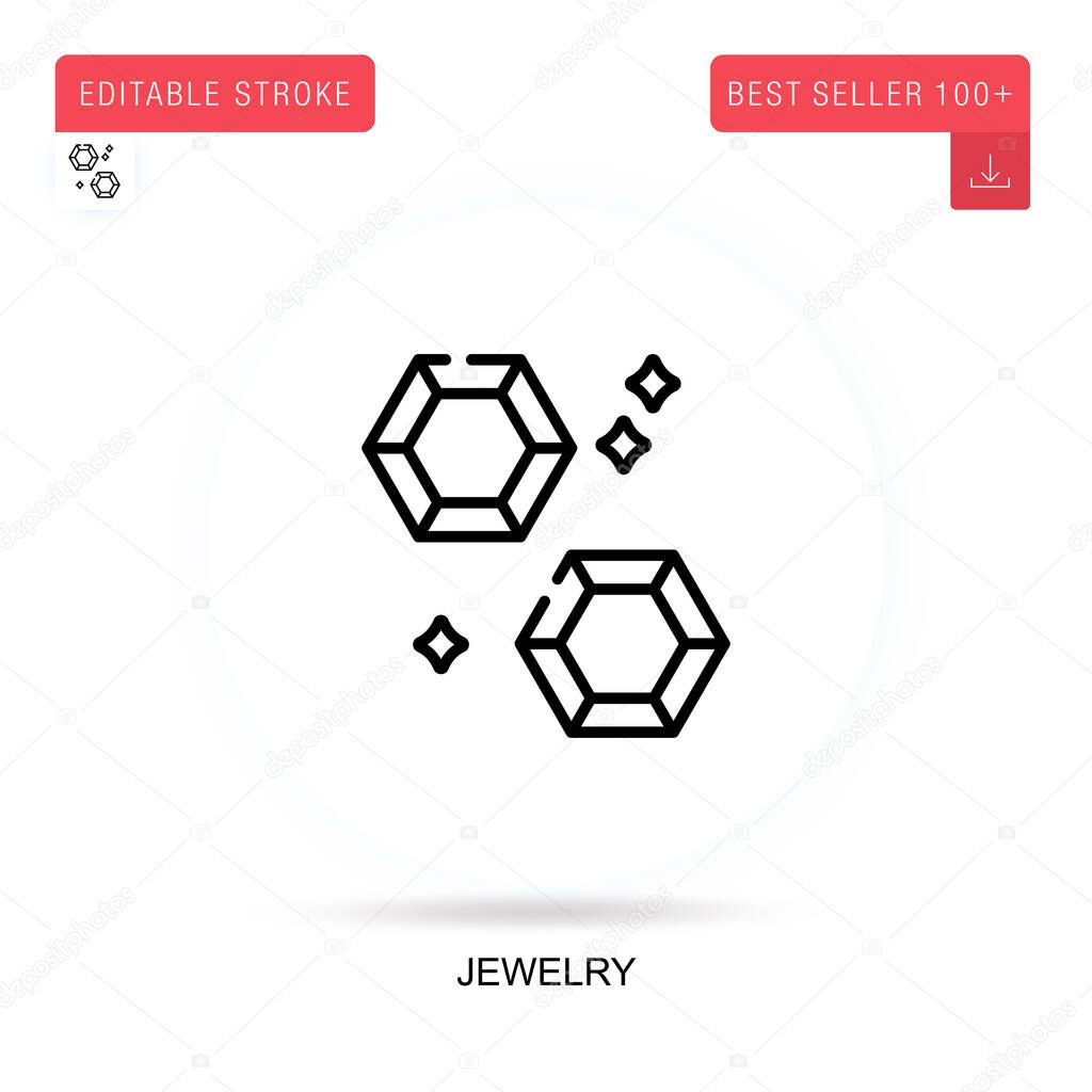 Jewelry flat vector icon. Vector isolated concept metaphor illustrations.