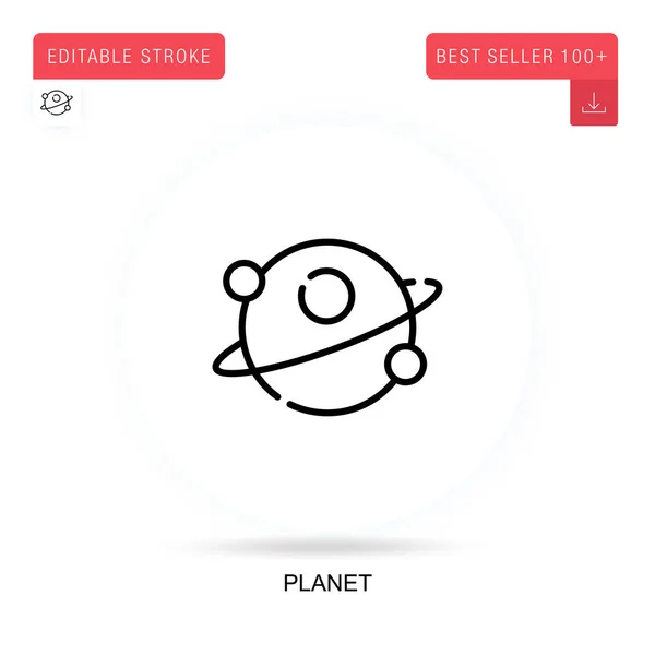 Planeet Vlakke Vector Icoon Vector Geïsoleerde Concept Metafoor Illustraties — Stockvector