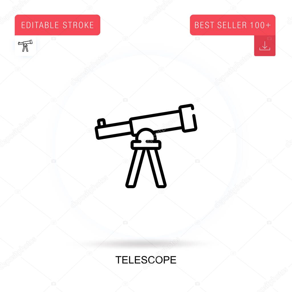 Telescope flat vector icon. Vector isolated concept metaphor illustrations.