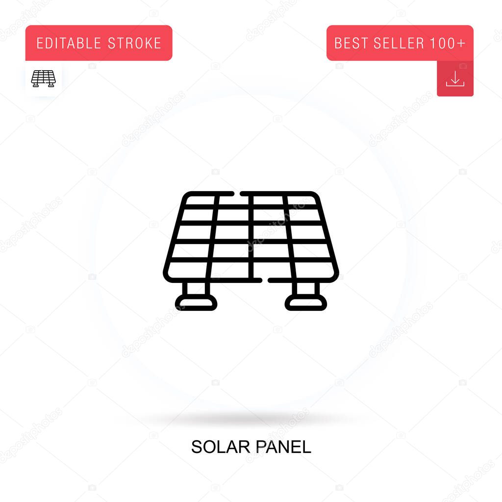 Solar panel flat vector icon. Vector isolated concept metaphor illustrations.