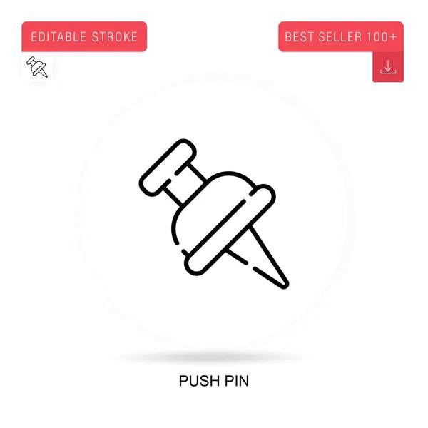 Push Pin Vlakke Vector Pictogram Vector Geïsoleerde Concept Metafoor Illustraties — Stockvector