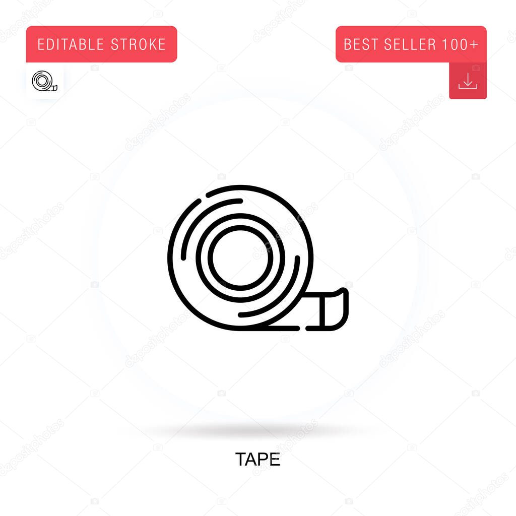 Tape flat vector icon. Vector isolated concept metaphor illustrations.