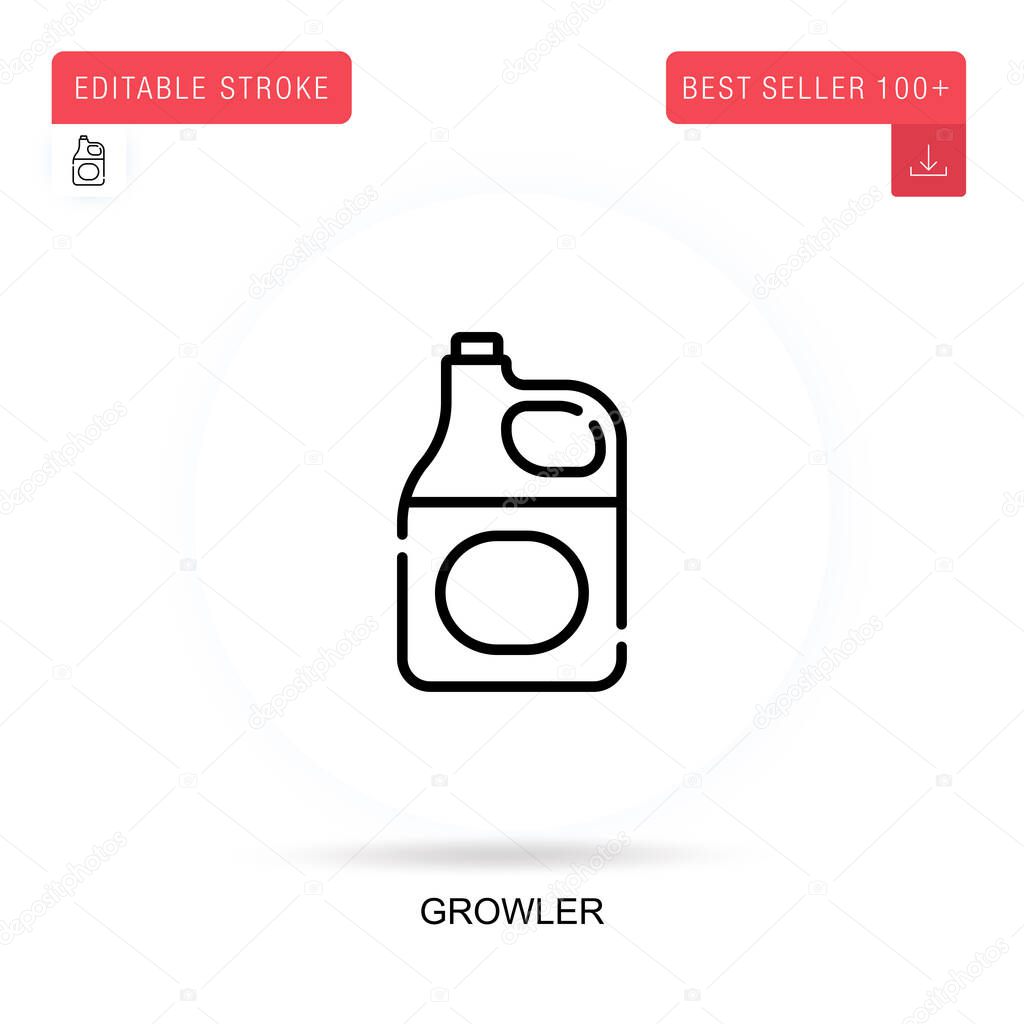 Growler flat vector icon. Vector isolated concept metaphor illustrations.